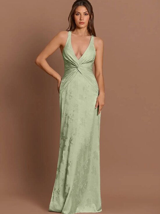 Azazie Dresses & Skirts - Light Green Halter Maxi Dress